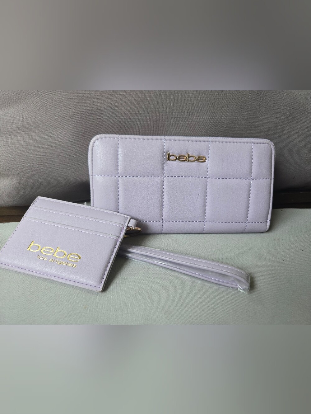 Bebe Lilac Wristlet/Wallet With Card Holder